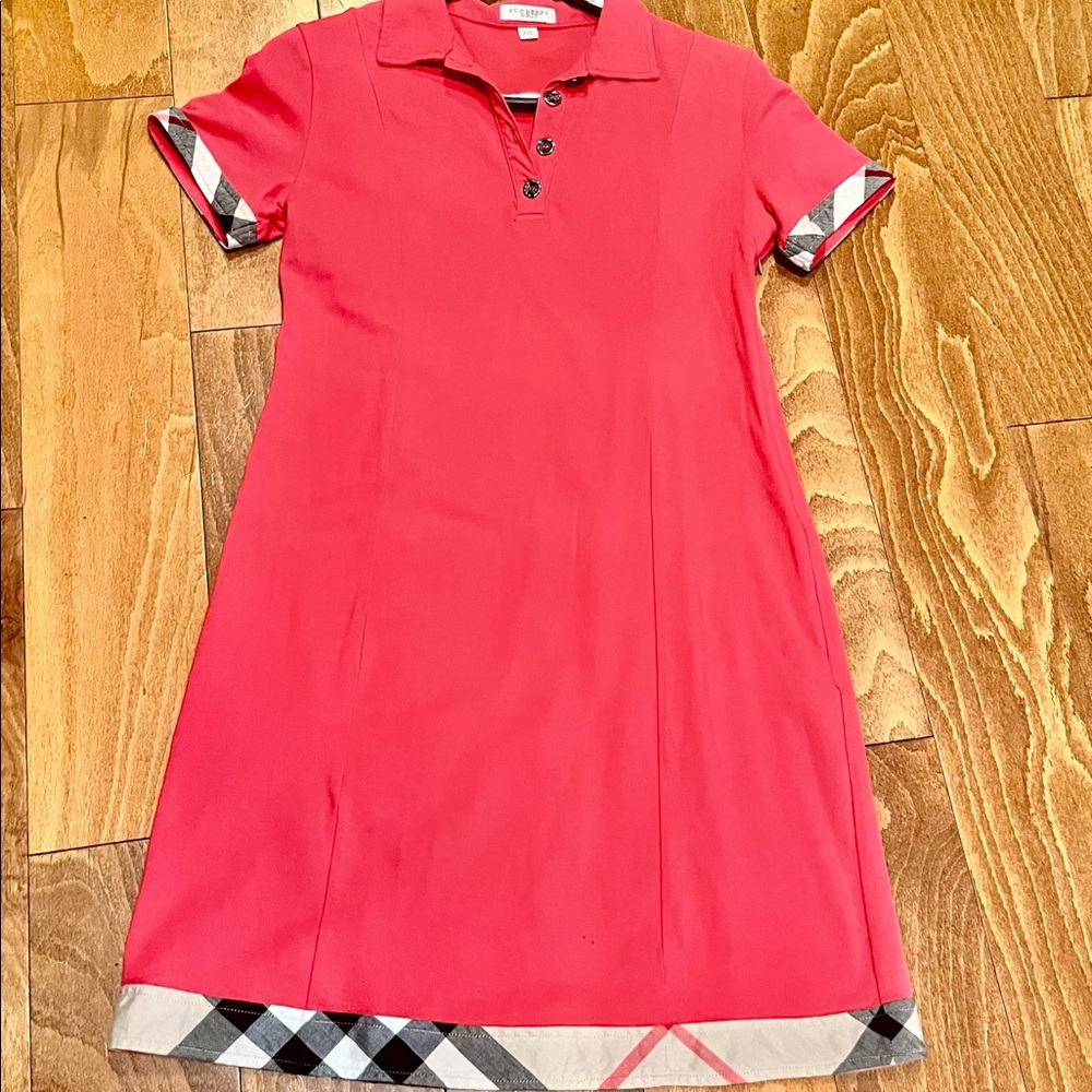 Vintage authentic Burberry Brit polo dress nova check details xxl 10/12